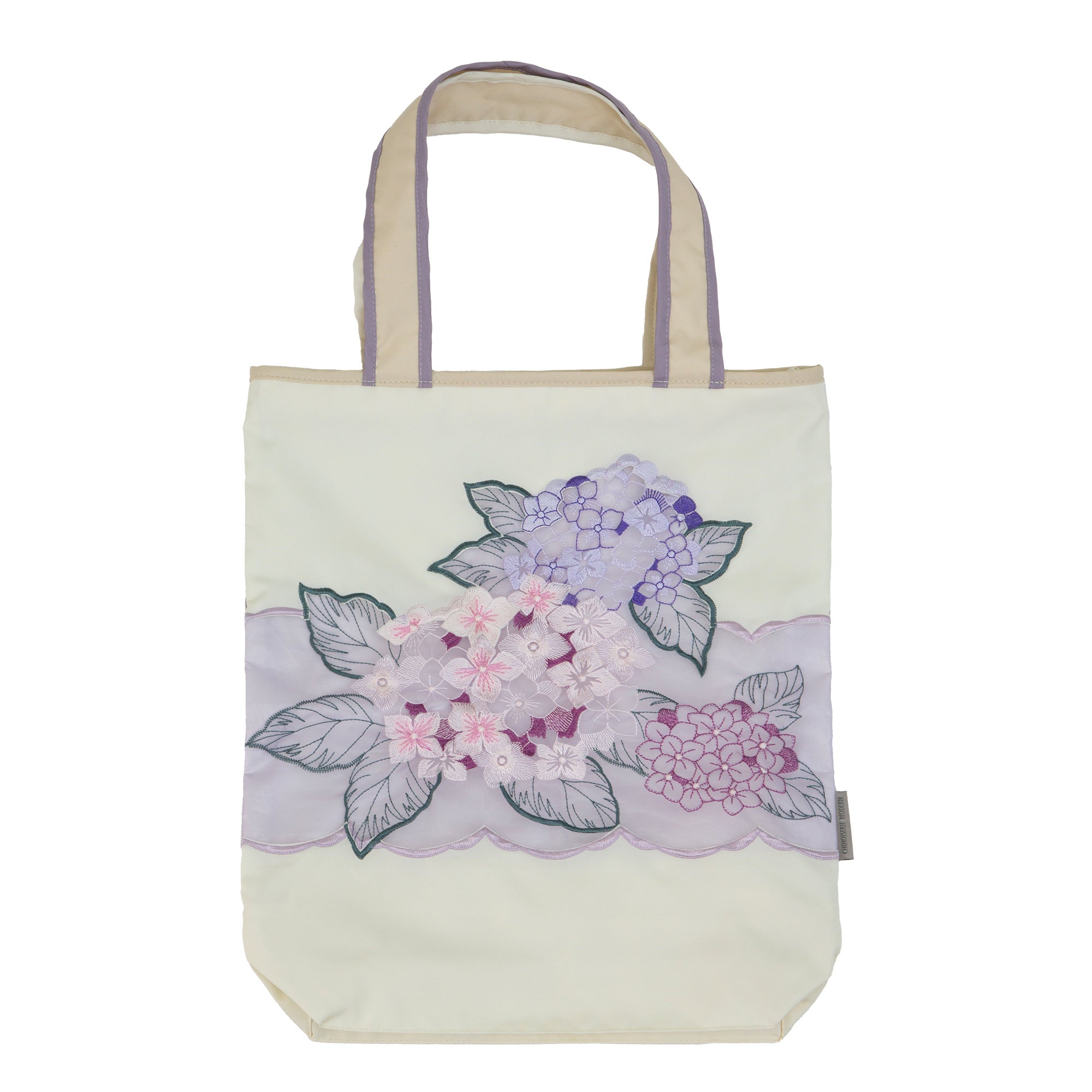 紫陽花オーガンジー刺繍 防水・撥水トートバッグ