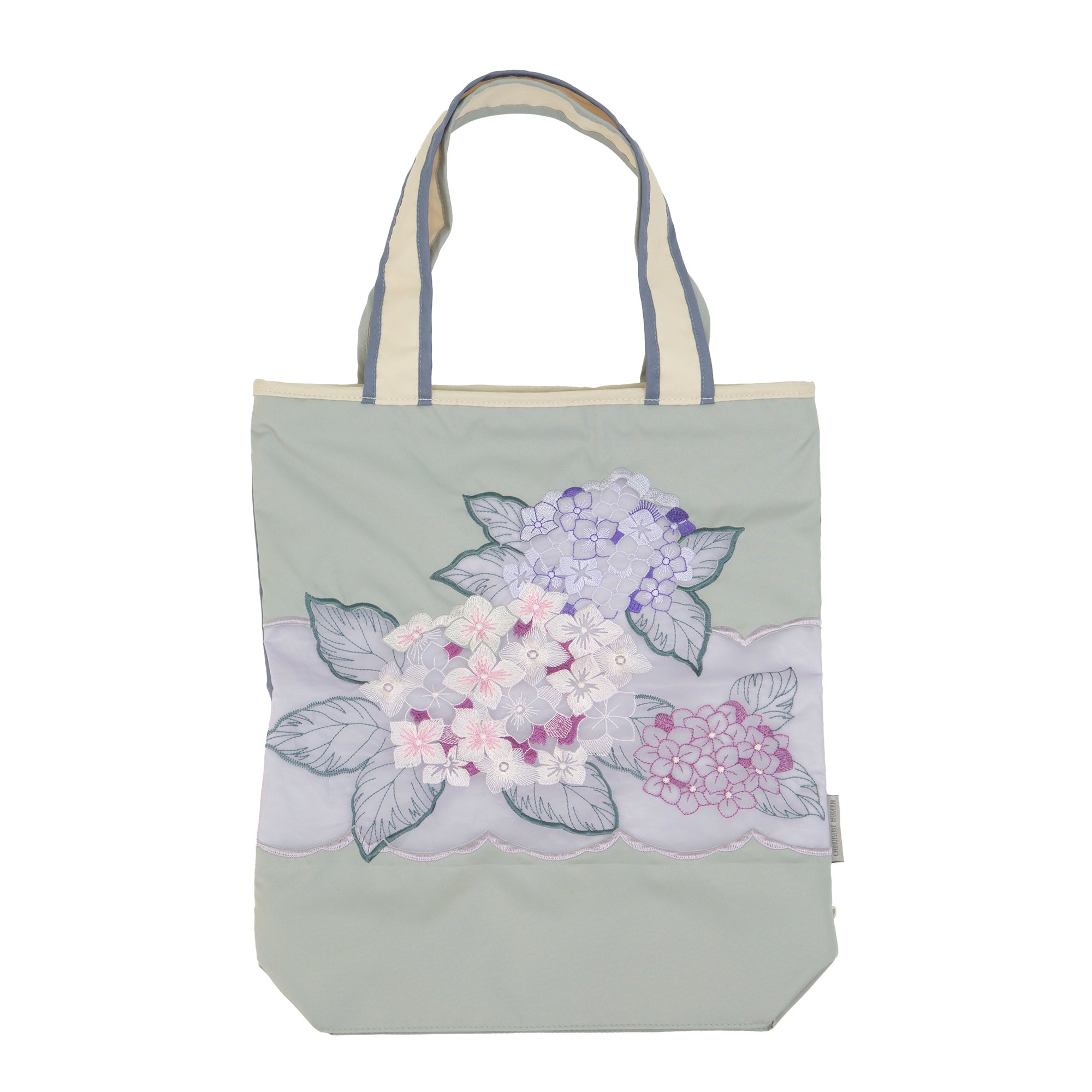 紫陽花オーガンジー刺繍 防水・撥水トートバッグ