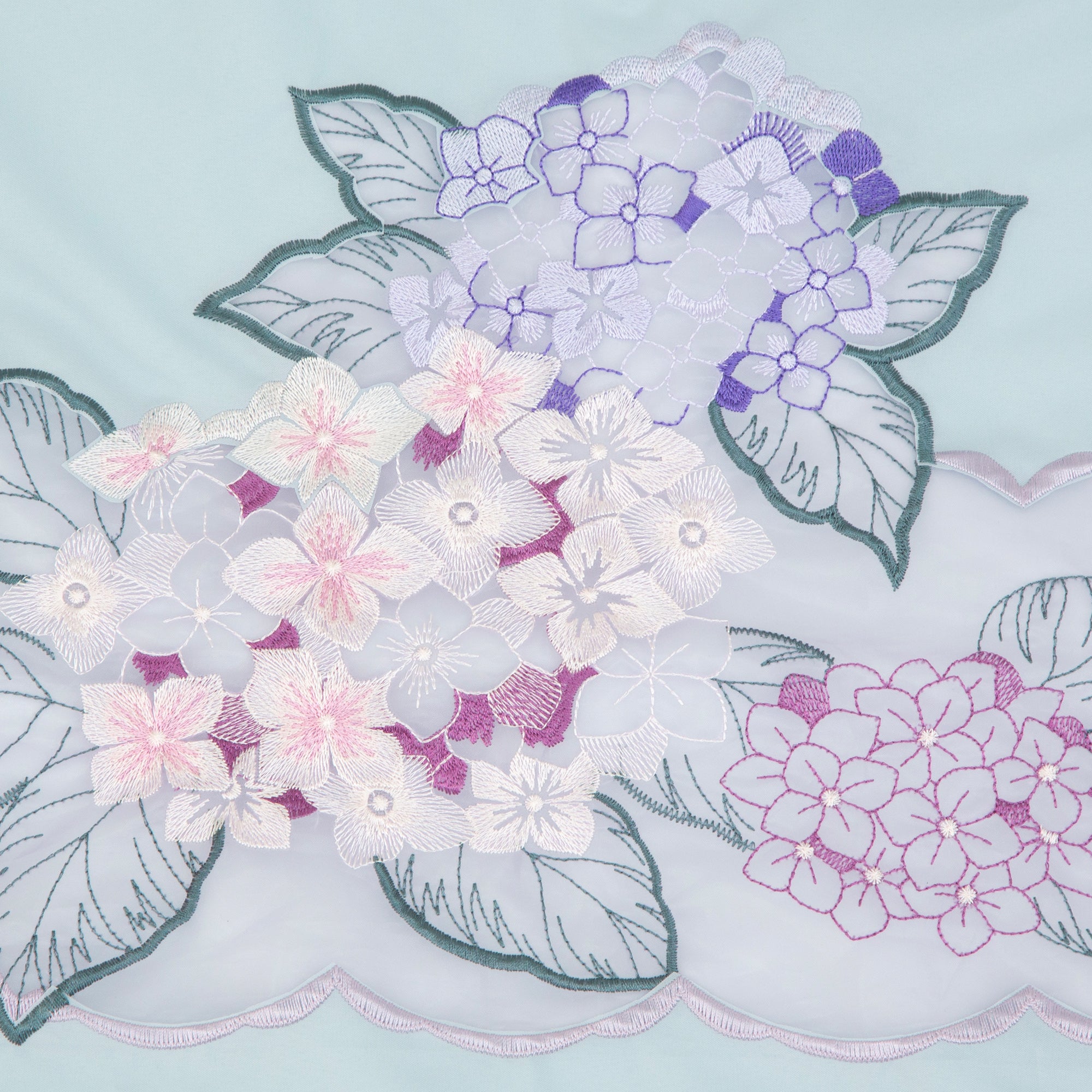 紫陽花オーガンジー刺繍 防水・撥水トートバッグ