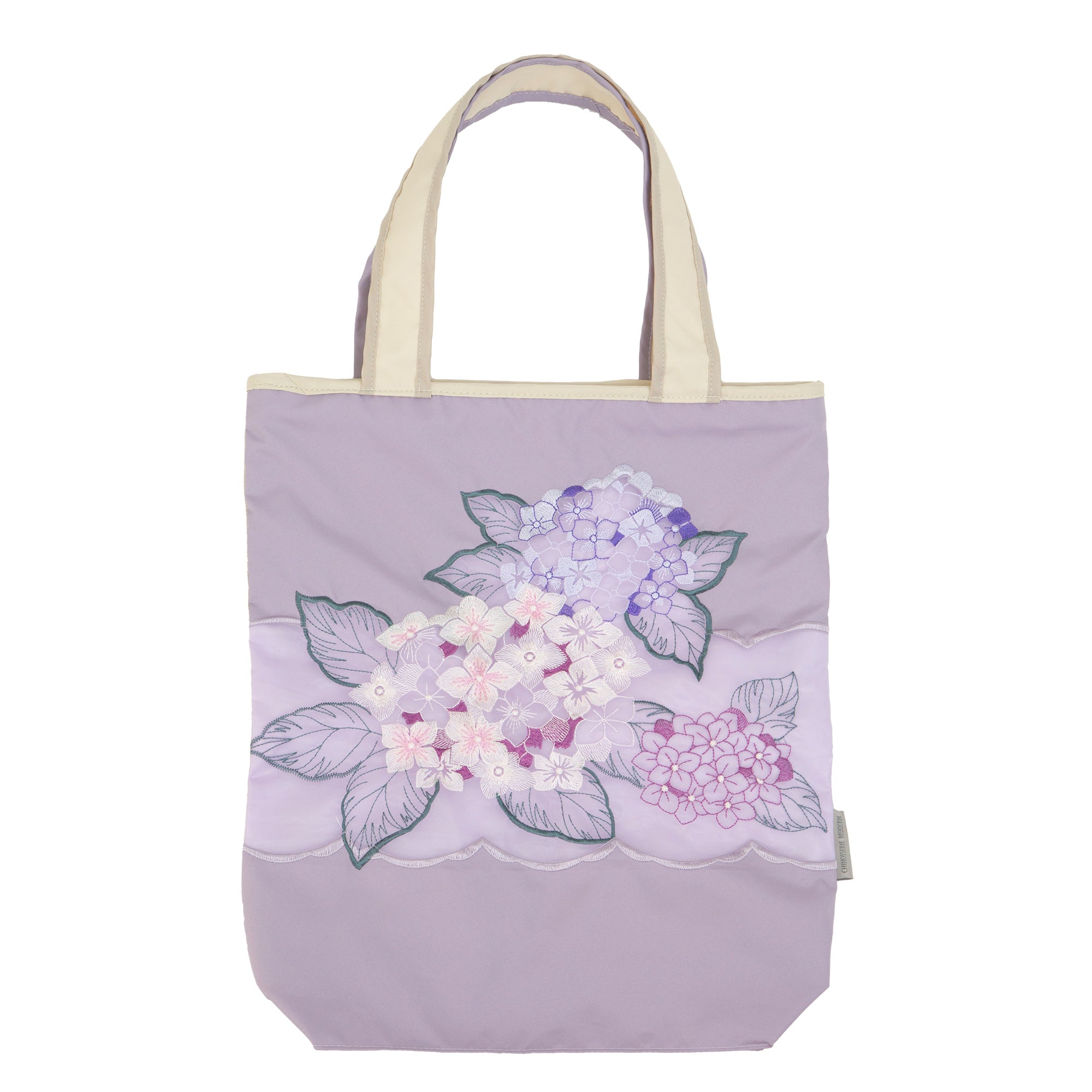 紫陽花オーガンジー刺繍 防水・撥水トートバッグ