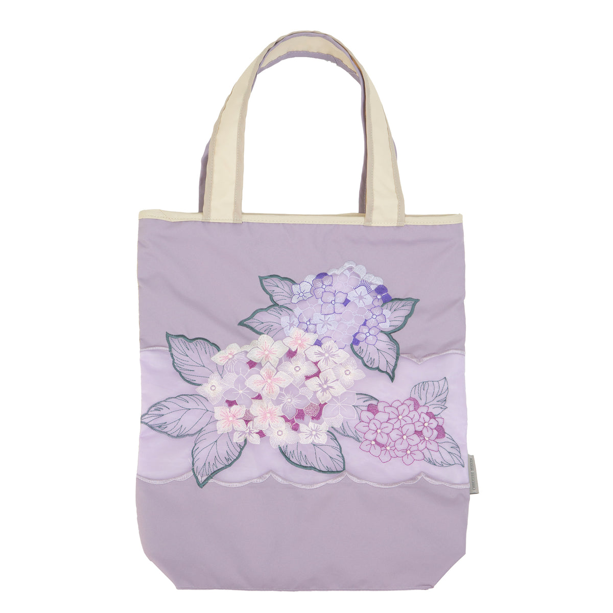 紫陽花オーガンジー刺繍 防水・撥水トートバッグ