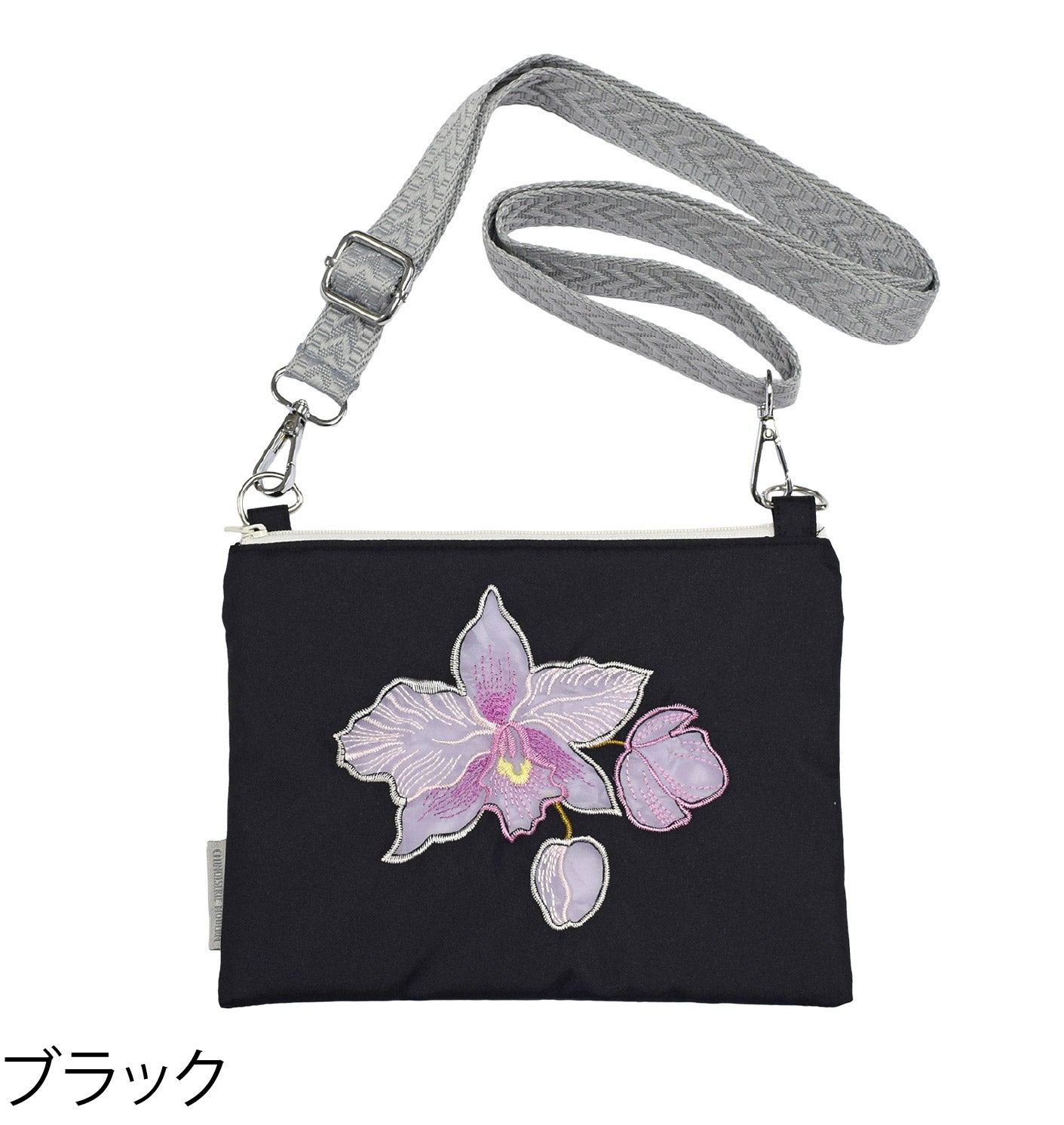 蘭花オーガンジー刺繍 防水・撥水サコッシュ