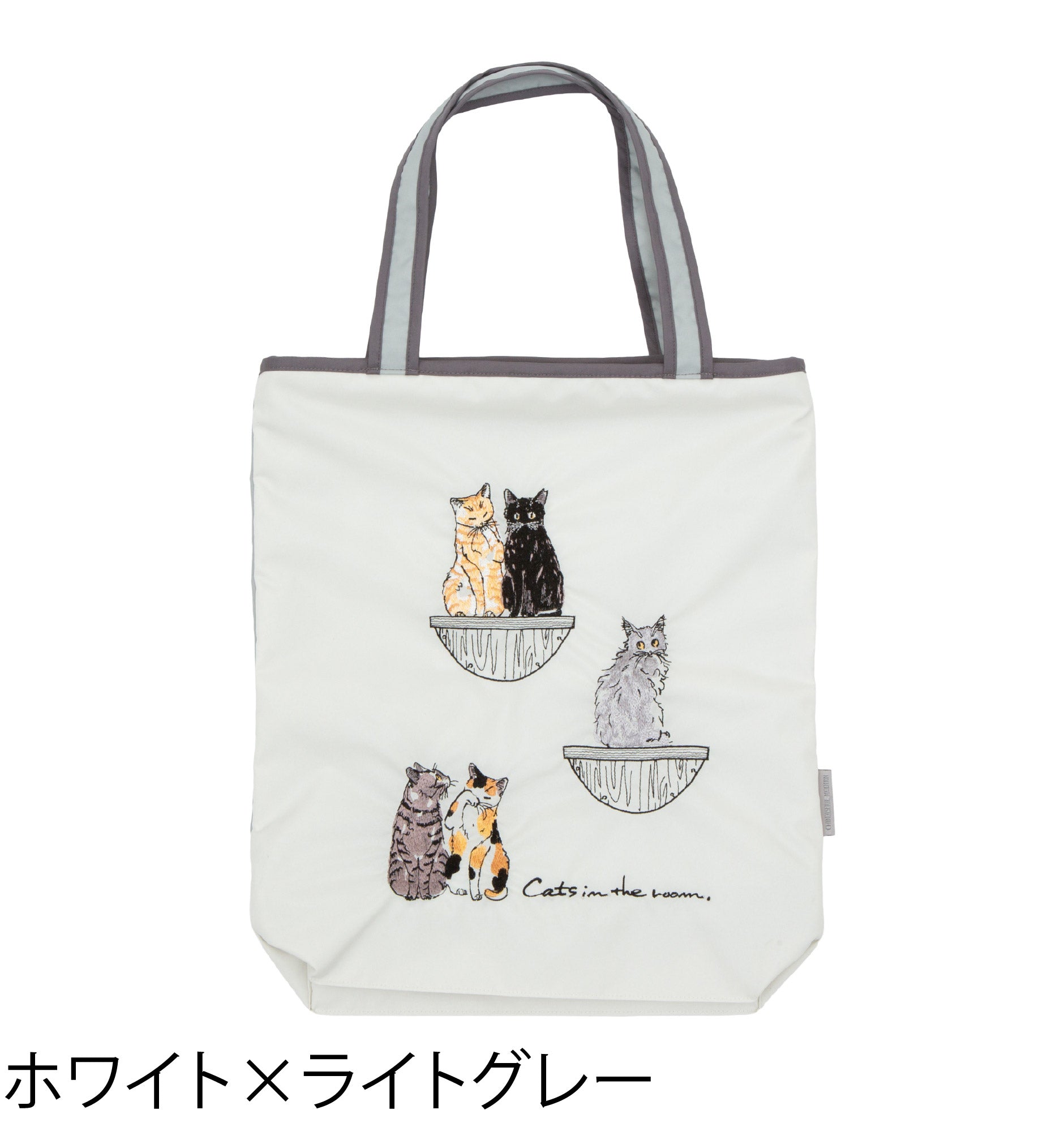 ハラミチヨ「ステップ猫」プリント 防水・撥水トートバッグ