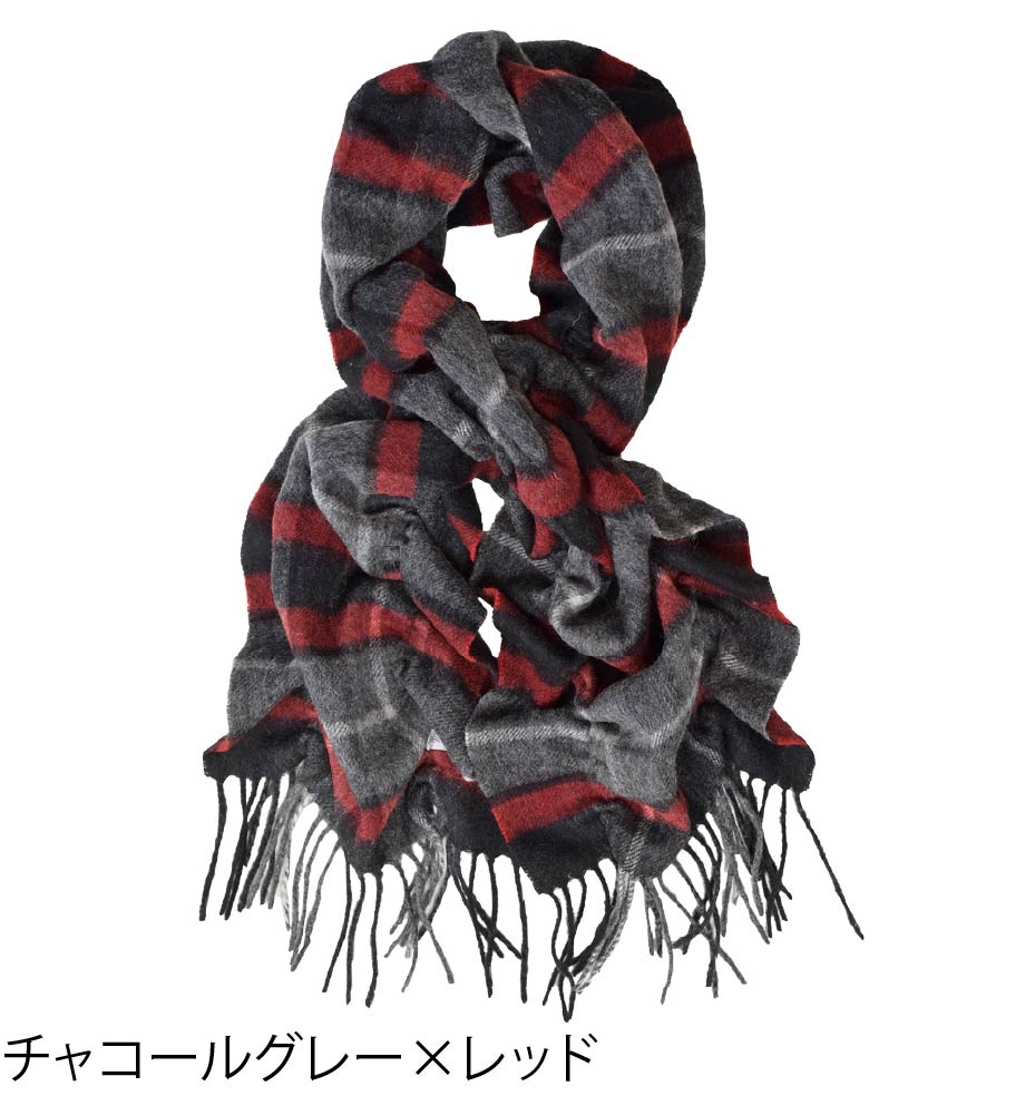 ウール100％ チェック柄 シャーリングストール