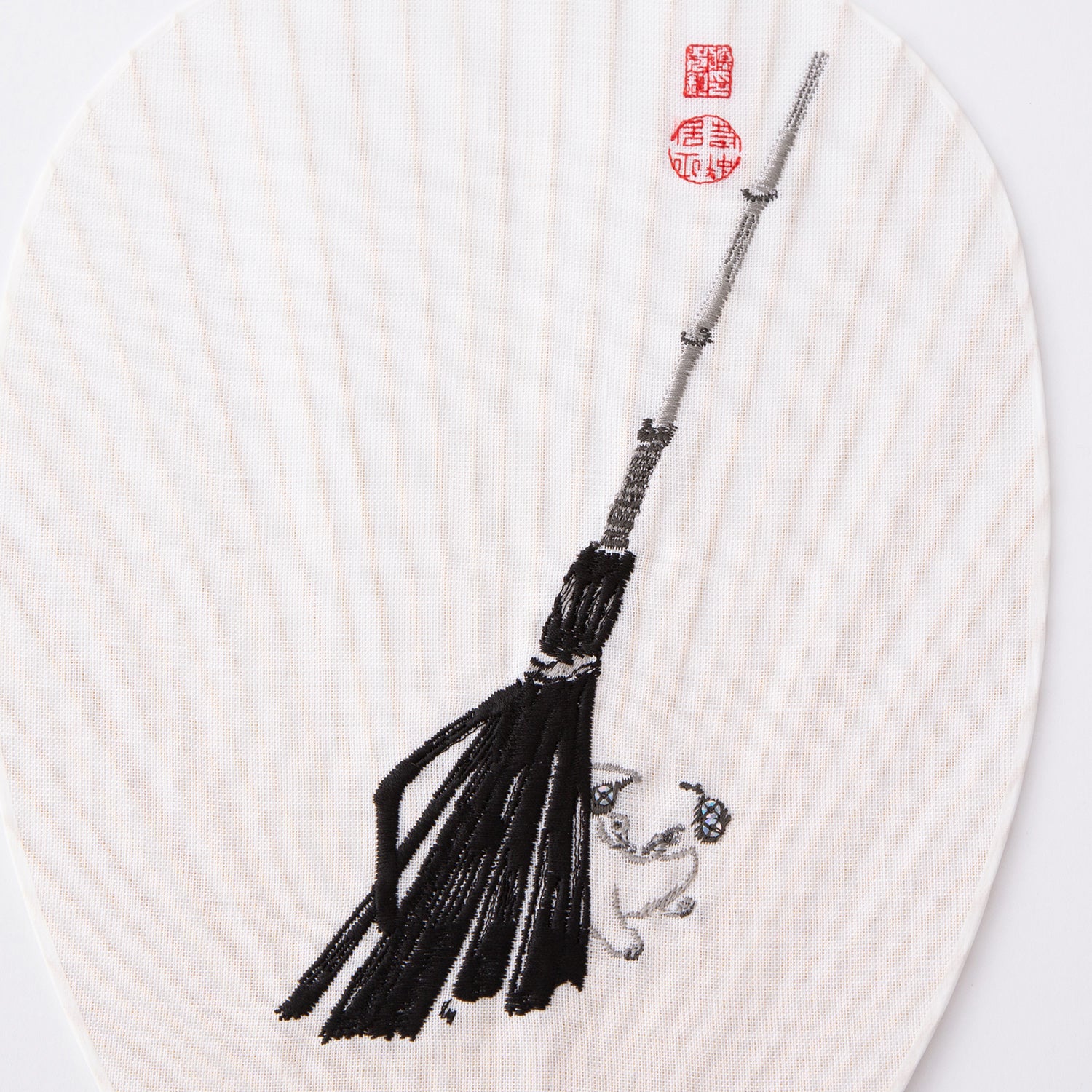日本画モチーフ刺繍 京団扇