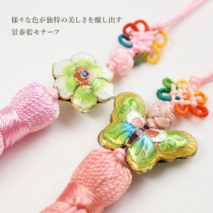 景泰藍モチーフ ロングタッセル