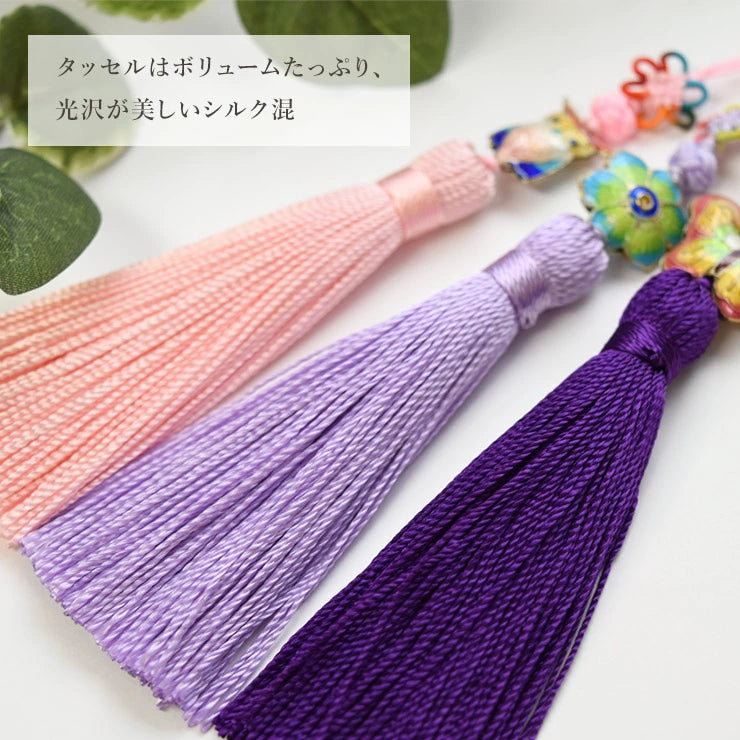 景泰藍モチーフ ロングタッセル